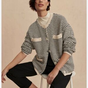 Varley Black and Cream Cardigan